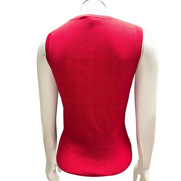 Ann Taylor XS Red Silk Knit Sleeveless Top Vintage Minimalist Tank Classic Chic - Picture 6 of 13